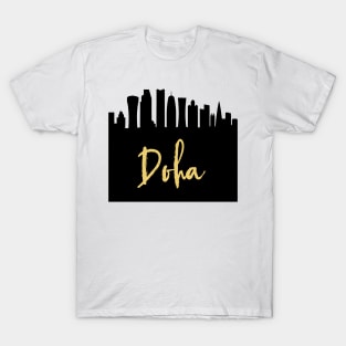 DOHA QATAR DESIGNER SILHOUETTE SKYLINE ART T-Shirt